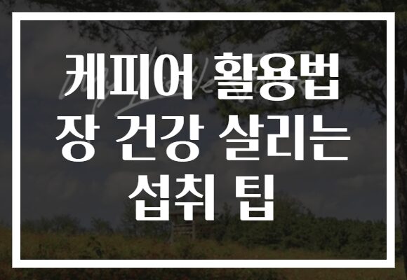 케피어 활용법 장 건강 살리는 섭취 팁