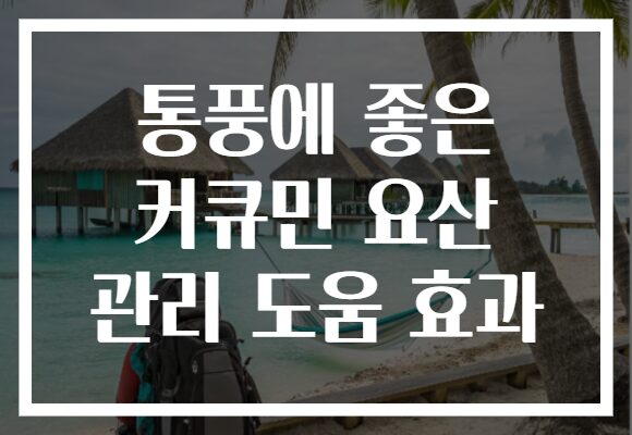 통풍에 좋은 커큐민 요산 관리 도움 효과