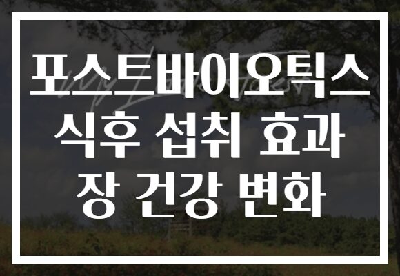 포스트바이오틱스 식후 섭취 효과 장 건강 변화