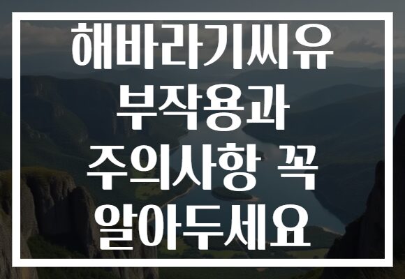 해바라기씨유 부작용과 주의사항 꼭 알아두세요