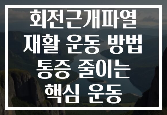 회전근개파열 재활 운동 방법 통증 줄이는 핵심 운동