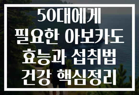 50대에게 필요한 아보카도 효능과 섭취법 건강 핵심정리