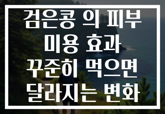 검은콩 의 피부 미용 효과 꾸준히 먹으면 달라지는 변화