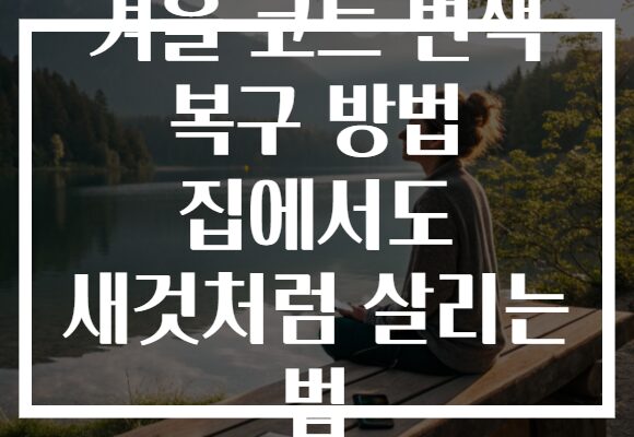 겨울 코트 변색 복구 방법 집에서도 새것처럼 살리는 법