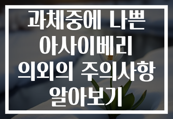 과체중에 나쁜 아사이베리 의외의 주의사항 알아보기