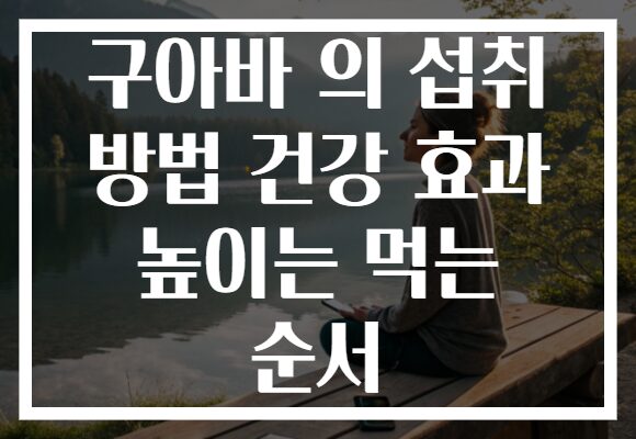 구아바 의 섭취 방법 건강 효과 높이는 먹는 순서