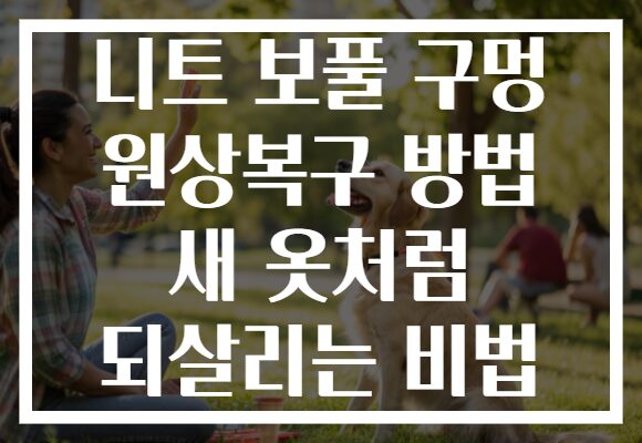 니트 보풀 구멍 원상복구 방법 새 옷처럼 되살리는 비법