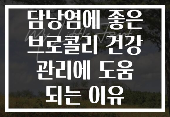 담낭염에 좋은 브로콜리 건강 관리에 도움 되는 이유