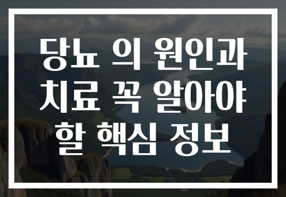 당뇨 의 원인과 치료 꼭 알아야 할 핵심 정보