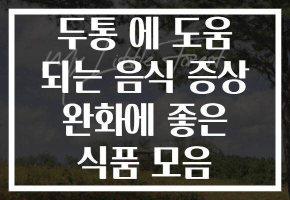 두통 에 도움 되는 음식 증상 완화에 좋은 식품 모음