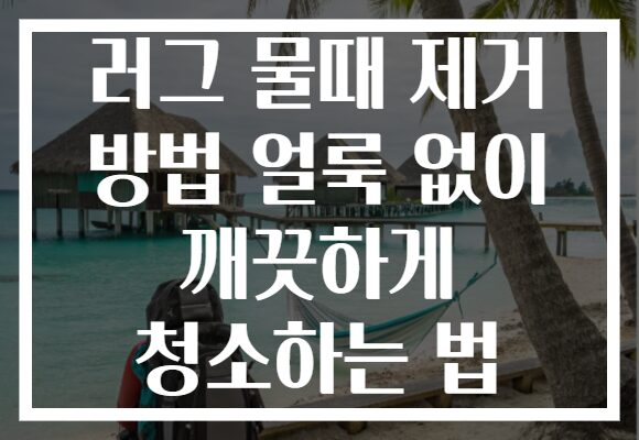 러그 물때 제거 방법 얼룩 없이 깨끗하게 청소하는 법