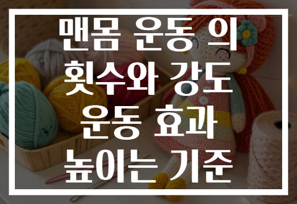 맨몸 운동 의 횟수와 강도 운동 효과 높이는 기준