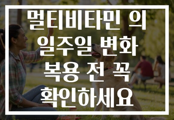 멀티비타민 의 일주일 변화 복용 전 꼭 확인하세요