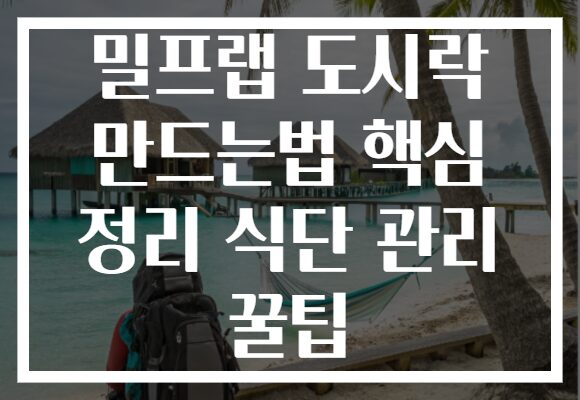 밀프랩 도시락 만드는법 핵심 정리 식단 관리 꿀팁