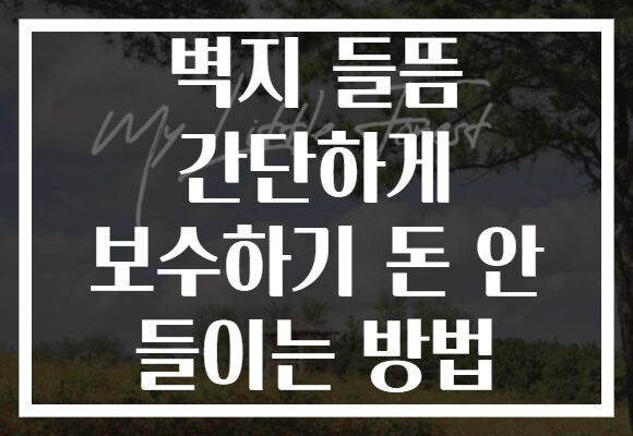 벽지 들뜸 간단하게 보수하기 돈 안 들이는 방법