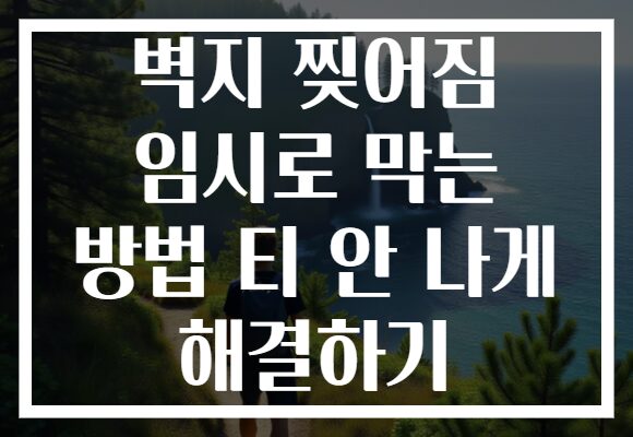 벽지 찢어짐 임시로 막는 방법 티 안 나게 해결하기
