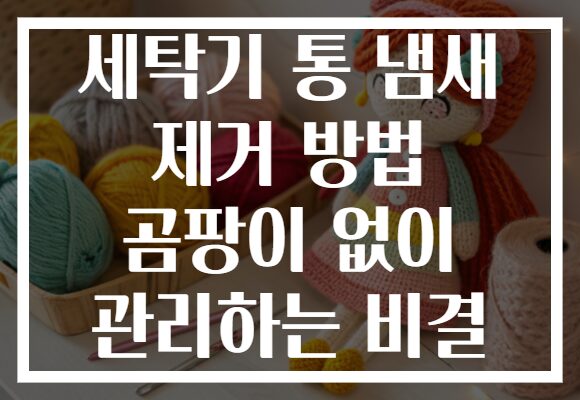 세탁기 통 냄새 제거 방법 곰팡이 없이 관리하는 비결