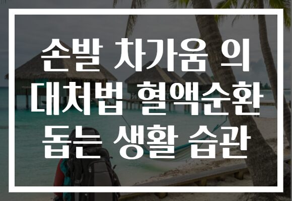 손발 차가움 의 대처법 혈액순환 돕는 생활 습관