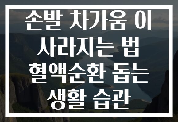 손발 차가움 이 사라지는 법 혈액순환 돕는 생활 습관
