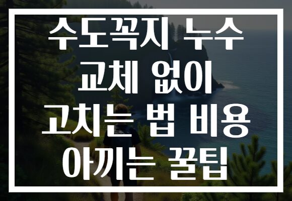 수도꼭지 누수 교체 없이 고치는 법 비용 아끼는 꿀팁