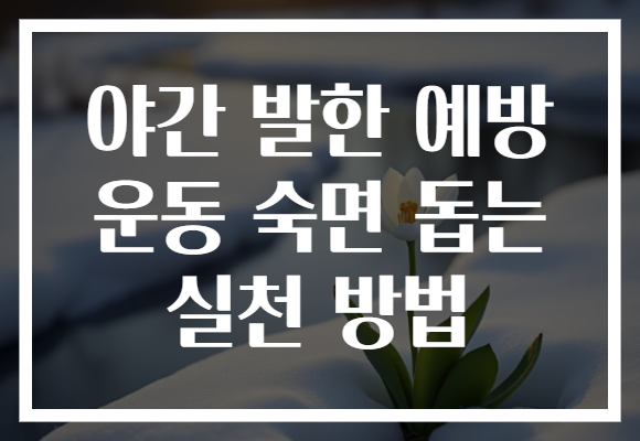 야간 발한 예방 운동 숙면 돕는 실천 방법