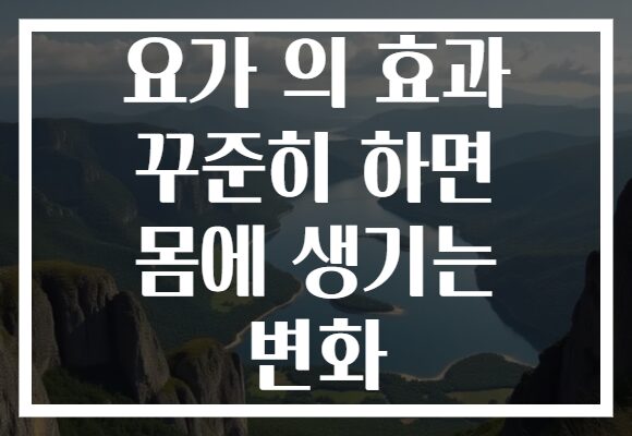 요가 의 효과 꾸준히 하면 몸에 생기는 변화