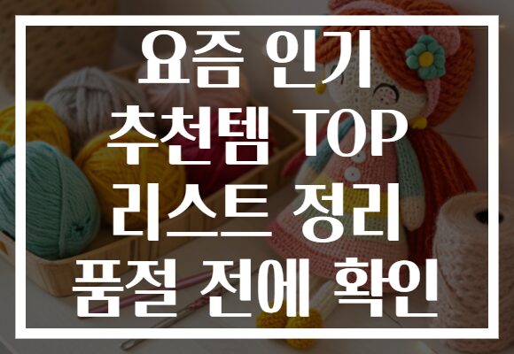 요즘 인기 추천템 TOP 리스트 정리 품절 전에 확인