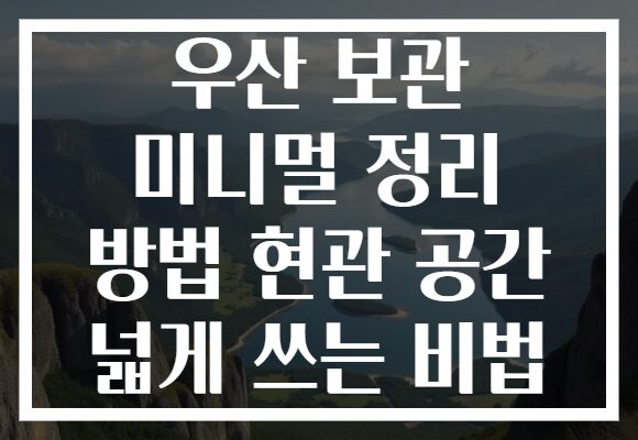 우산 보관 미니멀 정리 방법 현관 공간 넓게 쓰는 비법