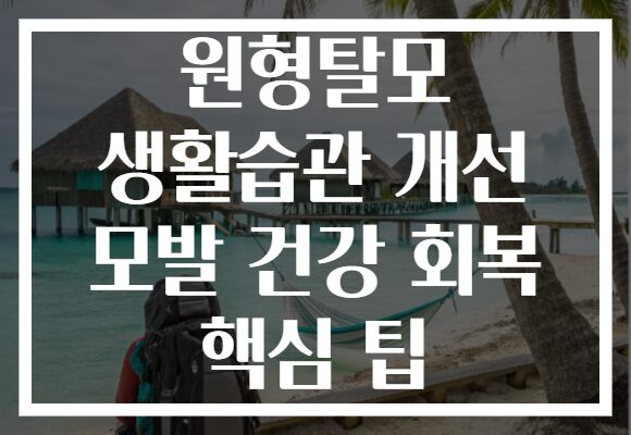 원형탈모 생활습관 개선 모발 건강 회복 핵심 팁