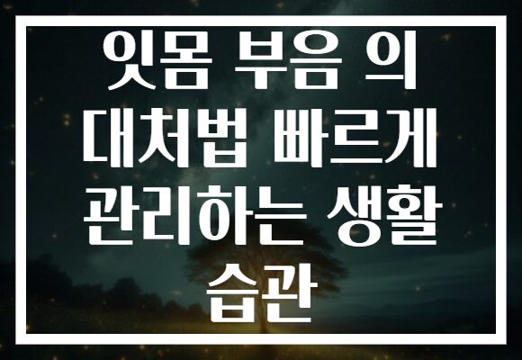 잇몸 부음 의 대처법 빠르게 관리하는 생활 습관
