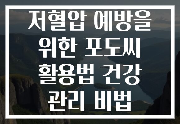 저혈압 예방을 위한 포도씨 활용법 건강 관리 비법