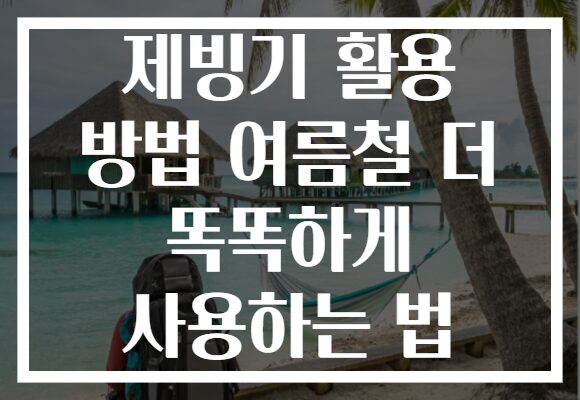 제빙기 활용 방법 여름철 더 똑똑하게 사용하는 법