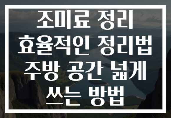 조미료 정리 효율적인 정리법 주방 공간 넓게 쓰는 방법
