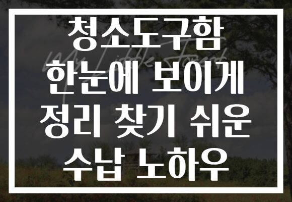 청소도구함 한눈에 보이게 정리 찾기 쉬운 수납 노하우