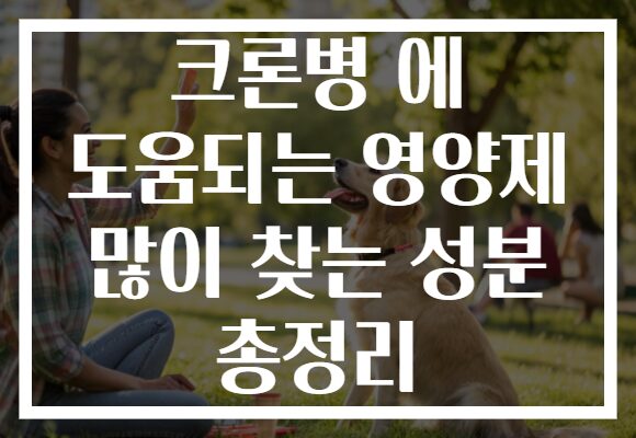 크론병 에 도움되는 영양제 많이 찾는 성분 총정리