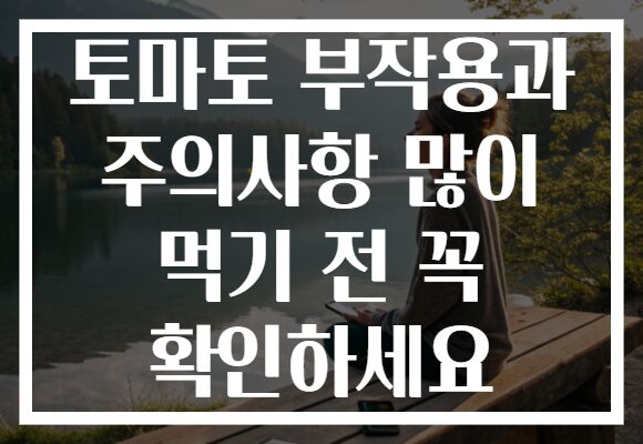 토마토 부작용과 주의사항 많이 먹기 전 꼭 확인하세요