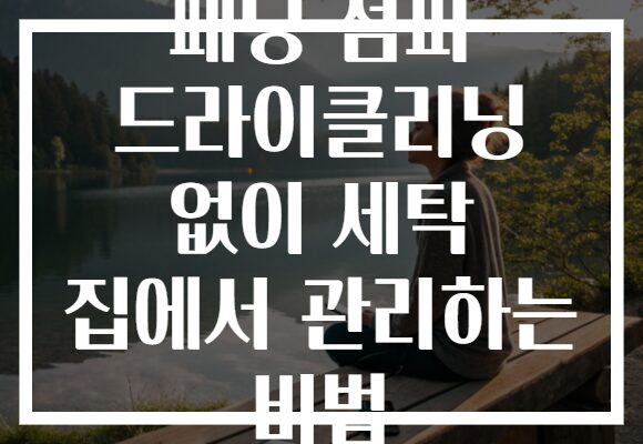 패딩 점퍼 드라이클리닝 없이 세탁 집에서 관리하는 비법
