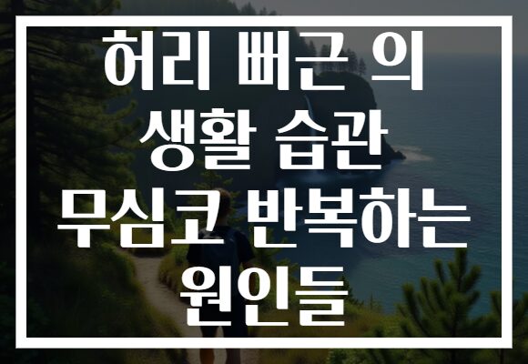 허리 뻐근 의 생활 습관 무심코 반복하는 원인들