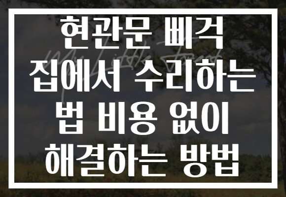 현관문 삐걱 집에서 수리하는 법 비용 없이 해결하는 방법