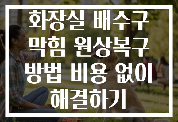 화장실 배수구 막힘 원상복구 방법 비용 없이 해결하기