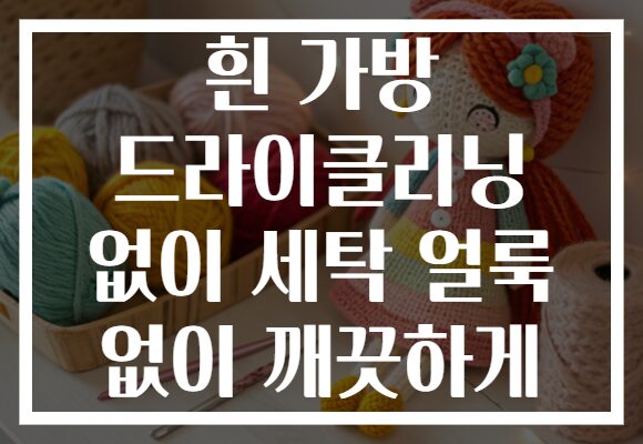 흰 가방 드라이클리닝 없이 세탁 얼룩 없이 깨끗하게