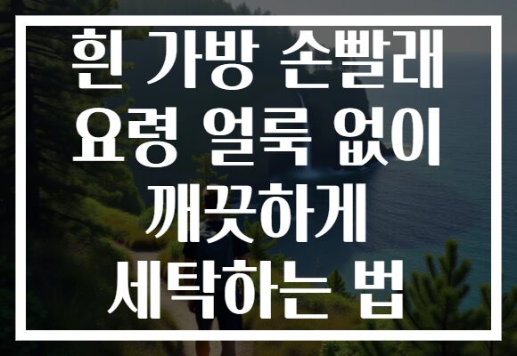 흰 가방 손빨래 요령 얼룩 없이 깨끗하게 세탁하는 법