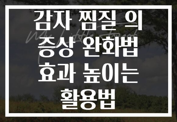 감자 찜질 의 증상 완화법 효과 높이는 활용법