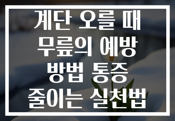 계단 오를 때 무릎의 예방 방법 통증 줄이는 실천법