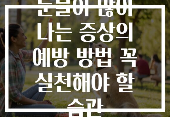 눈물이 많이 나는 증상의 예방 방법 꼭 실천해야 할 습관