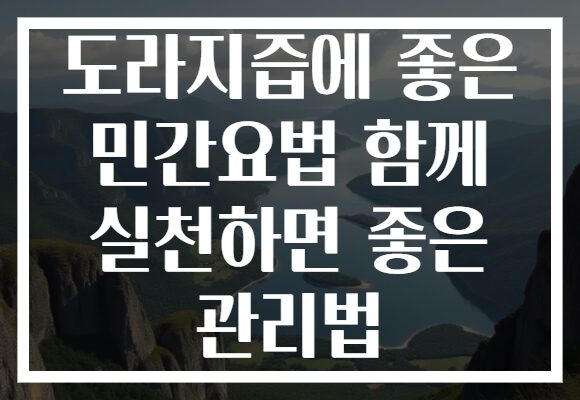 도라지즙에 좋은 민간요법 함께 실천하면 좋은 관리법