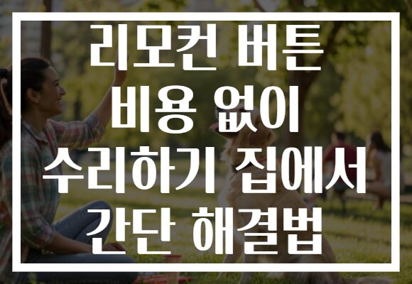 리모컨 버튼 비용 없이 수리하기 집에서 간단 해결법