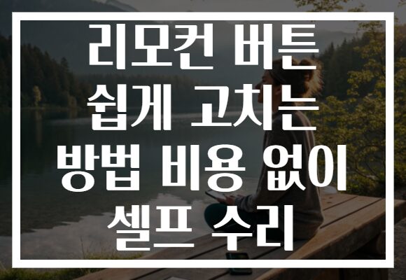 리모컨 버튼 쉽게 고치는 방법 비용 없이 셀프 수리