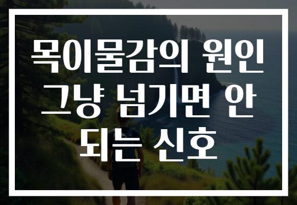 목이물감의 원인 그냥 넘기면 안 되는 신호