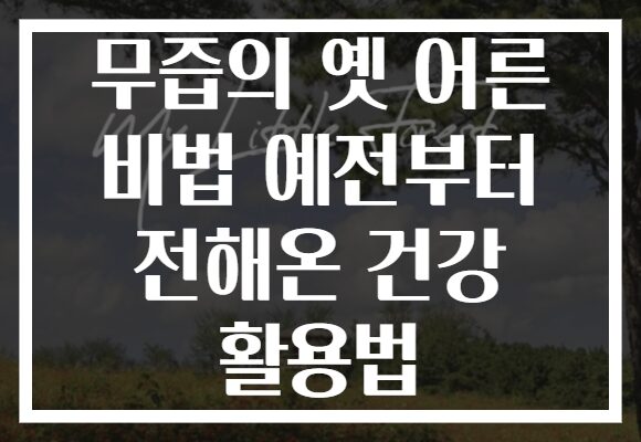 무즙의 옛 어른 비법 예전부터 전해온 건강 활용법